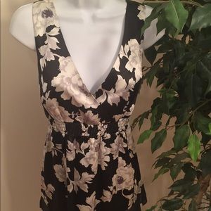 White House Black Market Floral Silk Top
